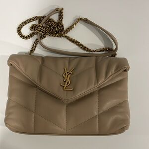 Saint Laurent mini toy puffer beige